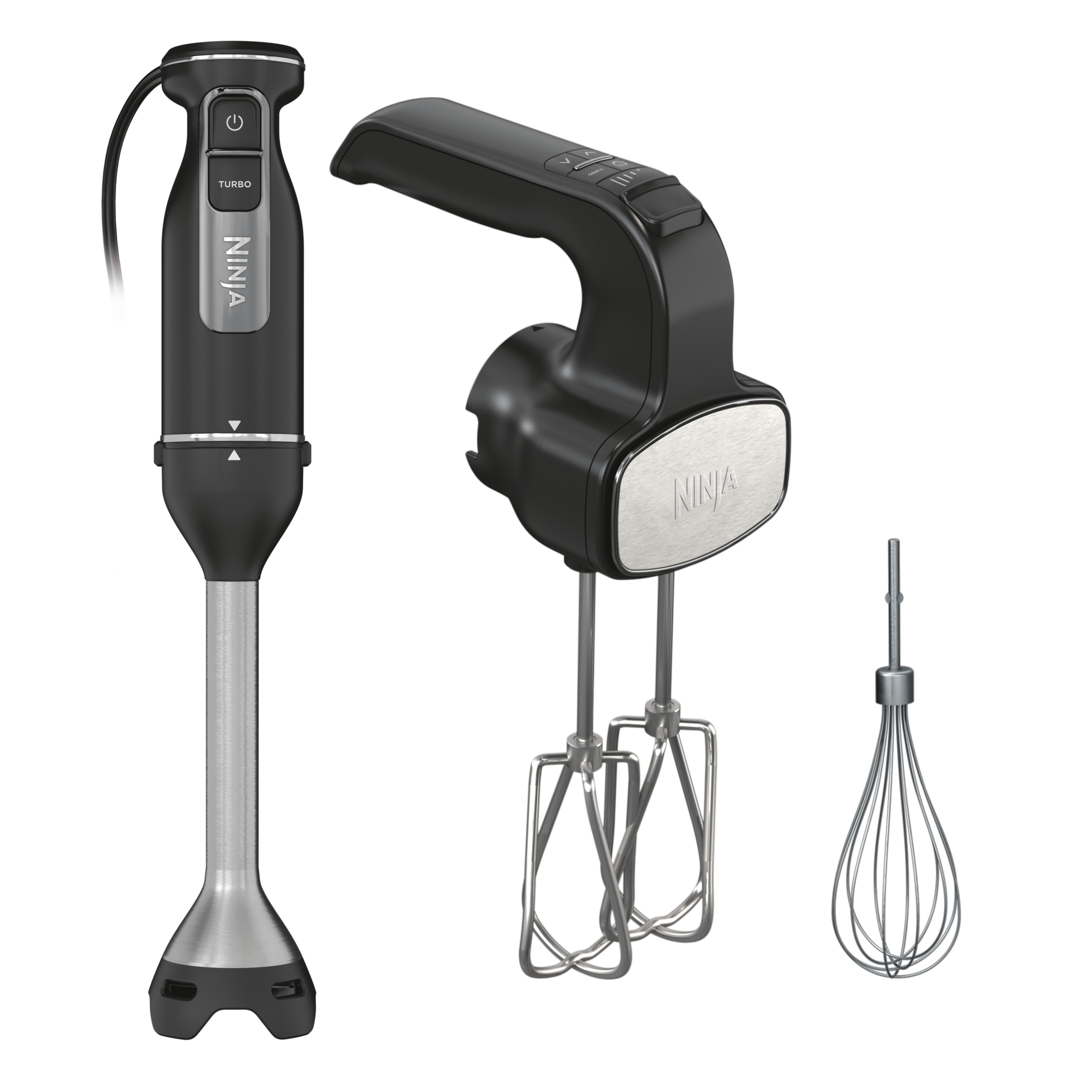 Ninja Foodi Power Mixer System， Black Immersion Blender and Hand-Mixer Combo， CI100