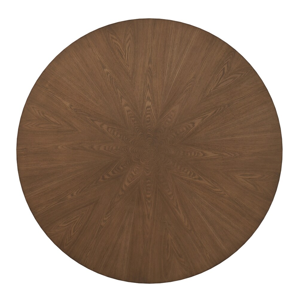 Sheeba Round Mid Century Modern Walnut Base Dining Table by iNSPIRE Q Modern