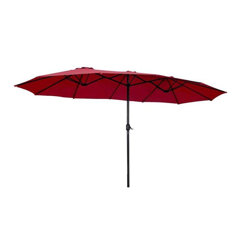 15 FT Double-Sided Outdoor Patio Umbrella with Crank, Extra Large Table Umbrella for Pool Deck Backyard