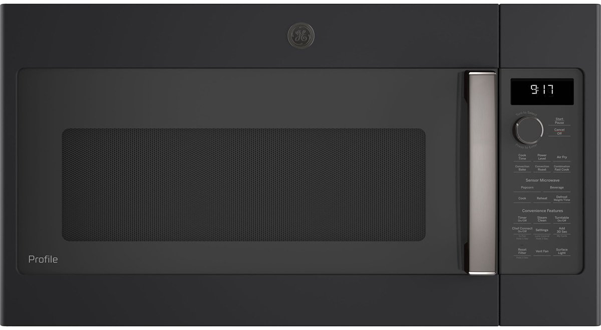 GE Profile 1.7 Cu. Ft. Black Slate Over-The-Range Convection Microwave Oven With Air Fry