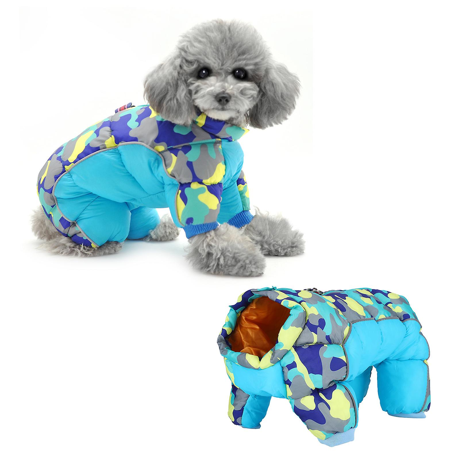 Pet Dog Clothing Winter Warm Jumpsuits Clothes Yellow Camouflage Puppy Dogs Thick Coat18#