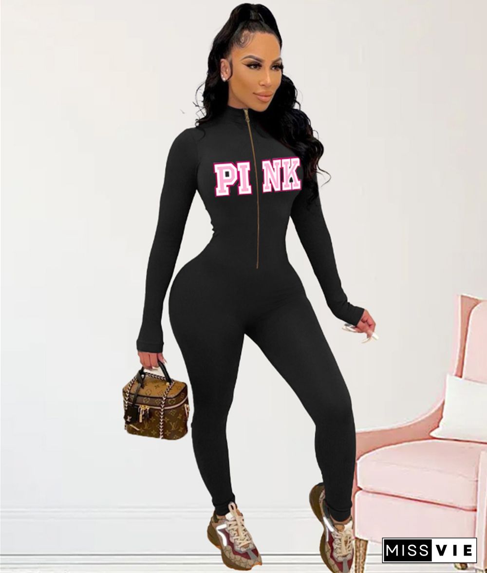 Plus Size 5XL Long Sleeve Skinny One Piece Jumpsuit