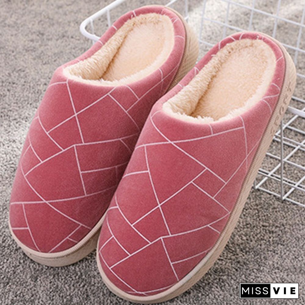 Women's Thicken Winter Cotton Slippers Indoor Household Comfortable Soft Home Non-Slip Warm Shoes