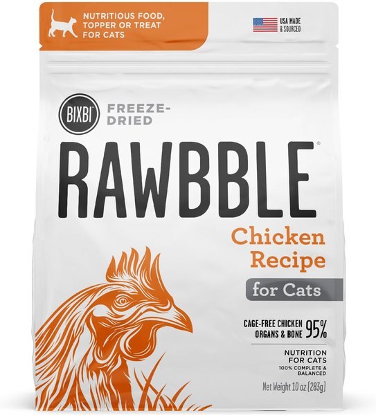 BIXBI RAWBBLE Chicken Recipe Grain-Free Freeze-Dried Cat Food