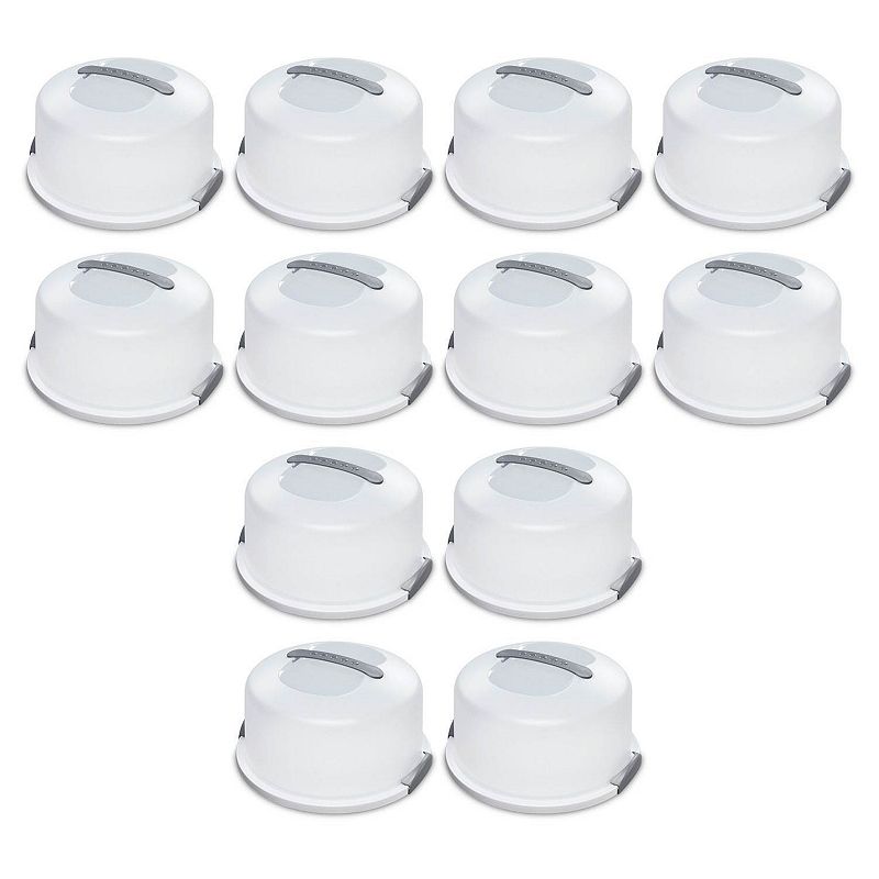 Sterilite Portable Latching Cake Server Carrier Keeper w/ Handles (12 Pack)