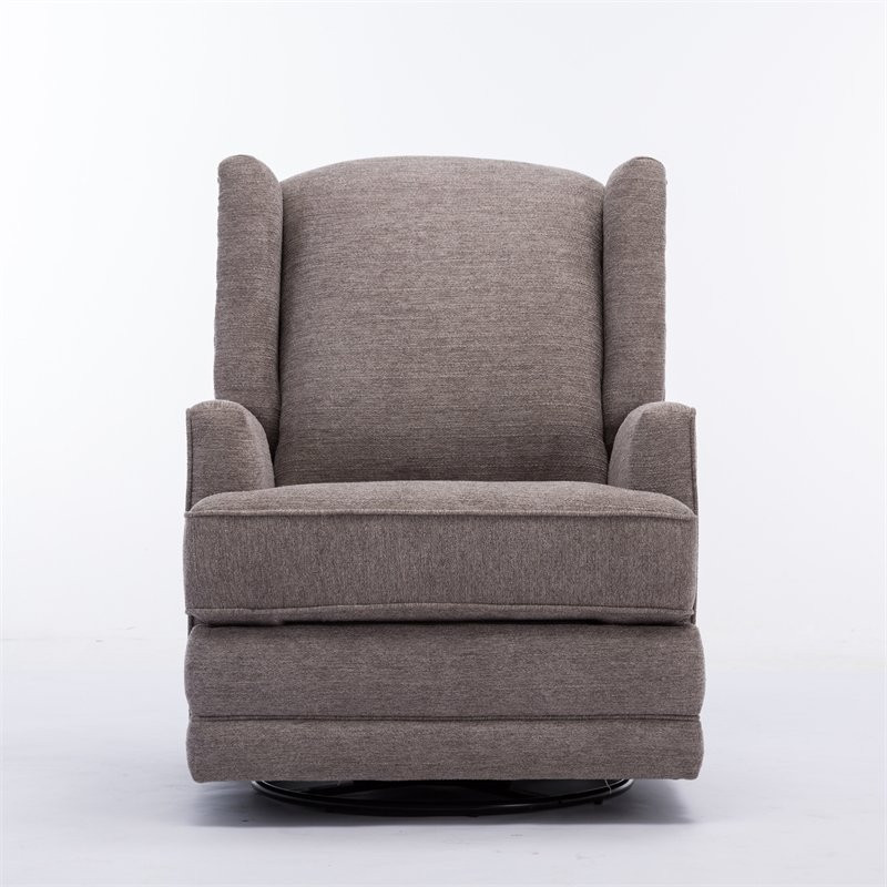 Home Square 2 Piece Wingback Swivel Glider Recliner Set in Smoke Gray   Transitional   Recliner Chairs   by Homesquare  Houzz