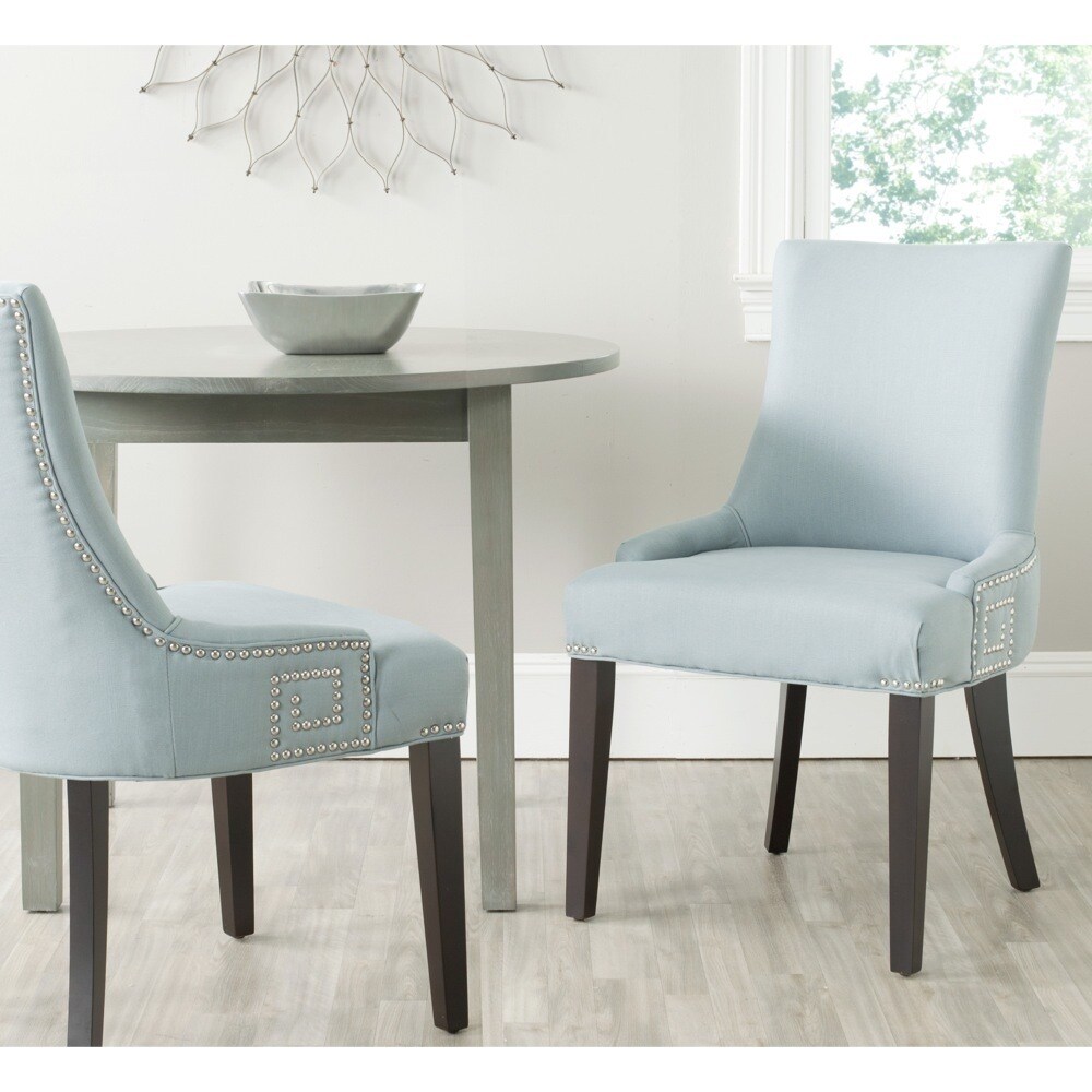 SAFAVIEH Dining Gretchen Light Blue Dining Chairs (Set of 2)   22.2\