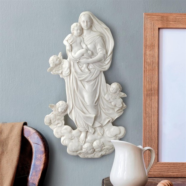 Design Toscano Raphael x27 s Sistine Madonna Marble Resin Wall Sculpture