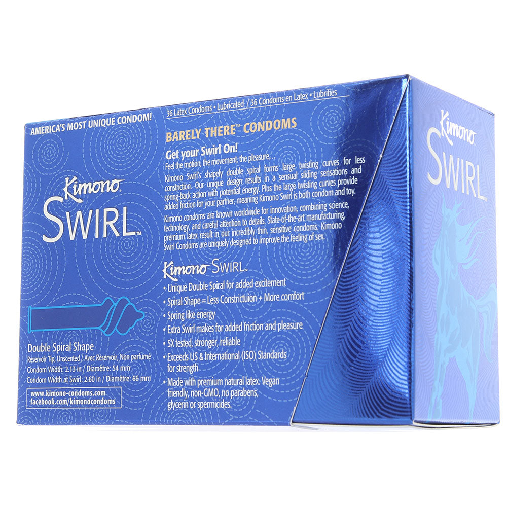 Kimono Swirl Double Spiral Shape Condoms in 36 Pack