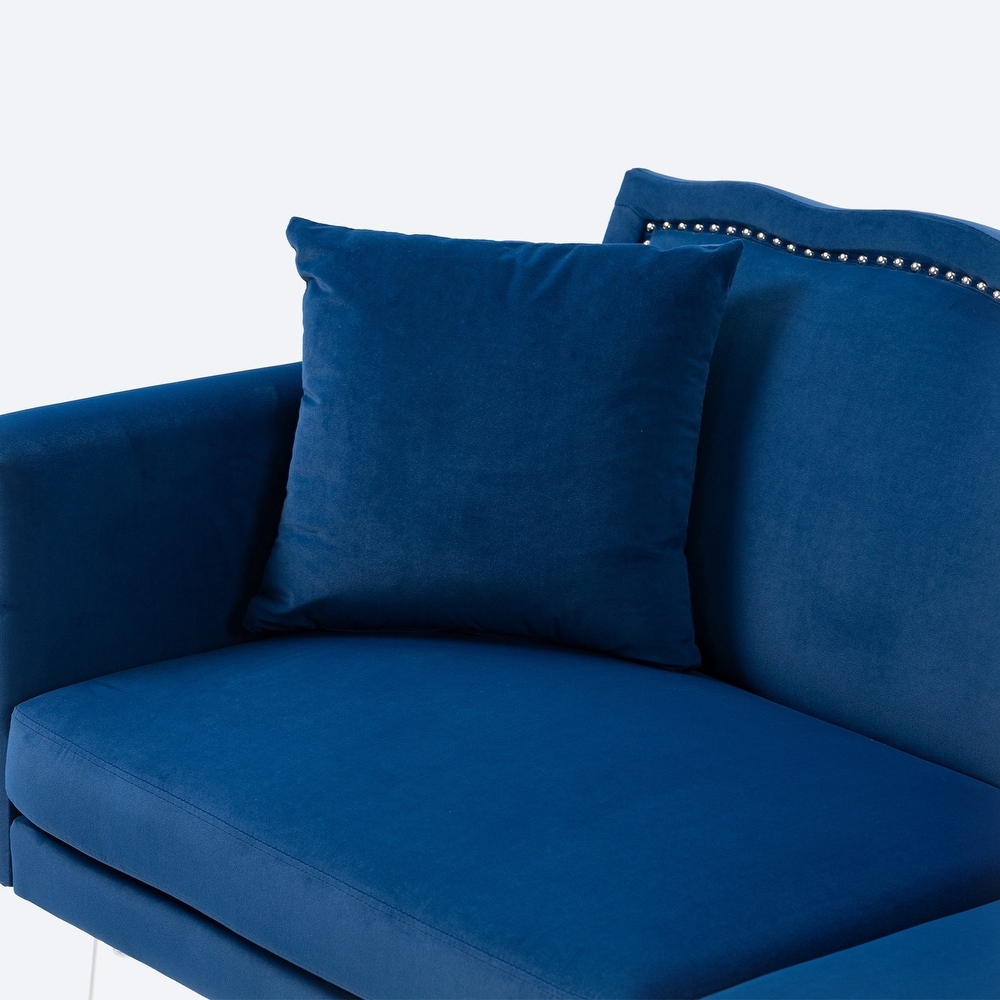 Velvet Loveseats Sofa with 2 Pillows