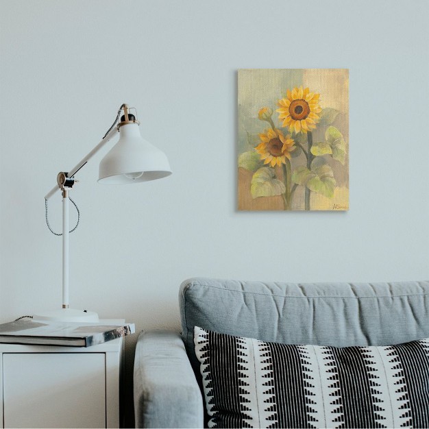 Stupell Industries Sunflower Bloom Soft Yellow Summer Petals Gallery Wrapped Canvas Wall Art 16 X 20