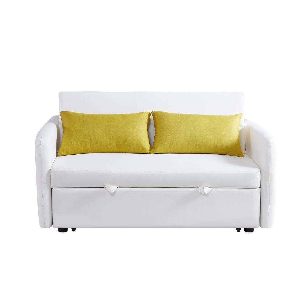 Modern Sofa with Pull Out Sleeper Bed Adjustable Backrest for Living Room