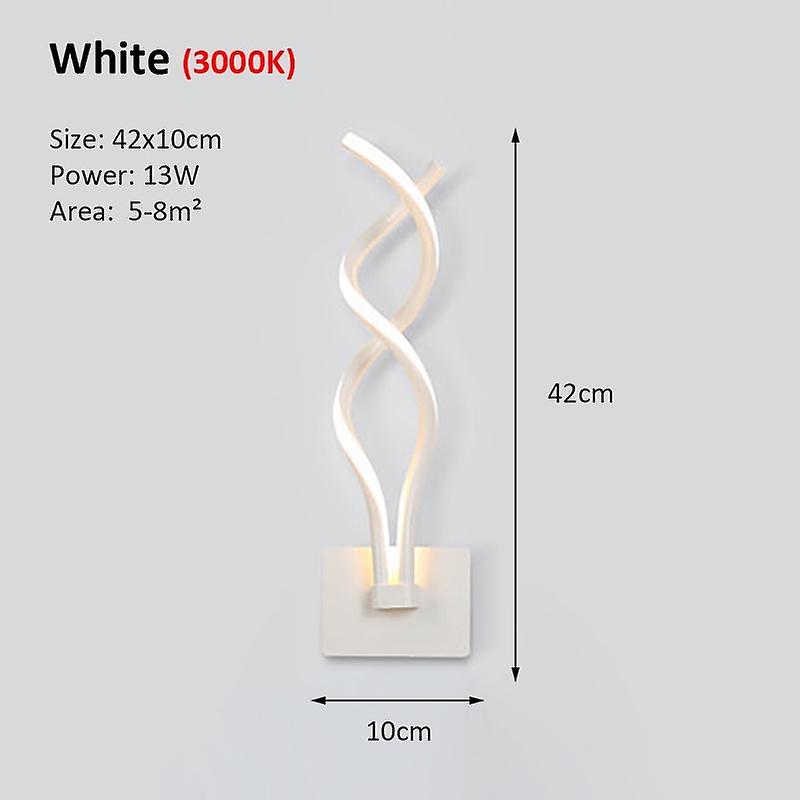 42CM Modern Creative Wave LED Wall Mounted Sconces For Bedside Corridor Stairs Spiral Wall Lamps