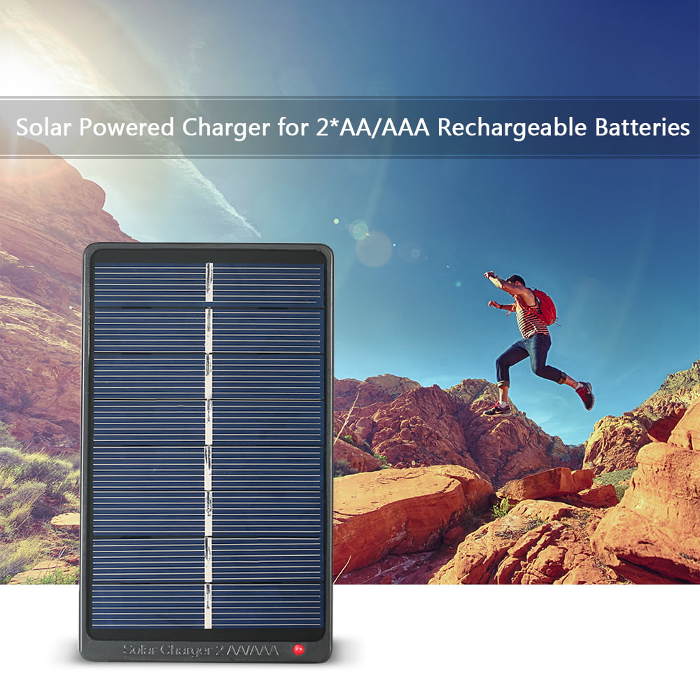 2*AAAAA Rechargeable Batteries Solar Powered 1W 4V Solar Panel for Battery Charging