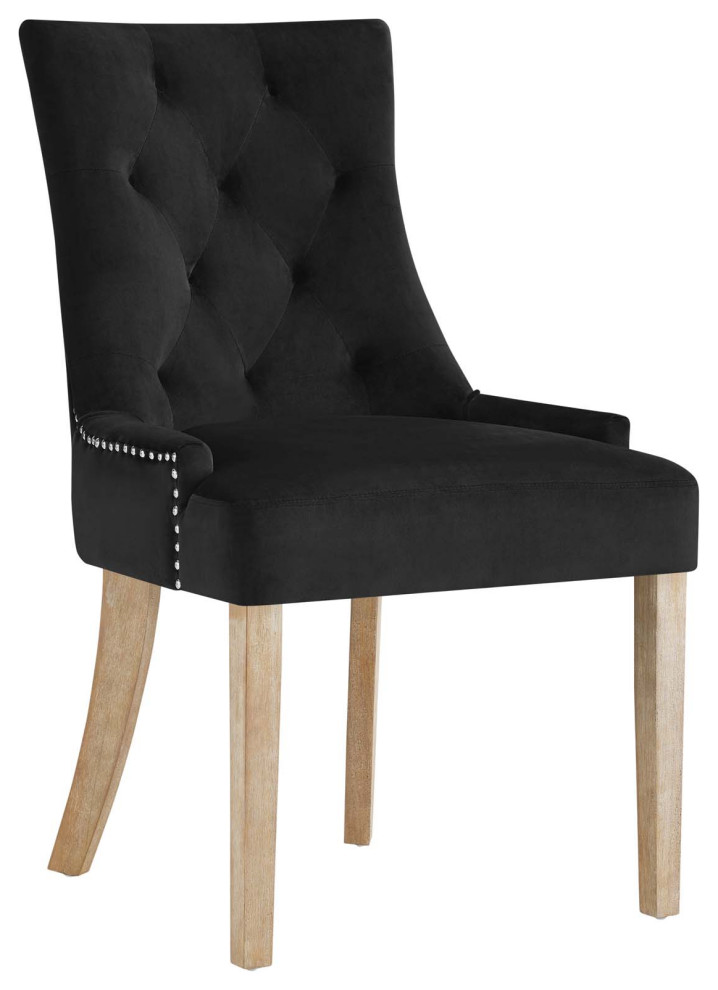 Pose Dining Chair Performance Velvet Set of 4 EEI 3505 BLK   Farmhouse   Dining Chairs   by Kolibri Decor  Houzz