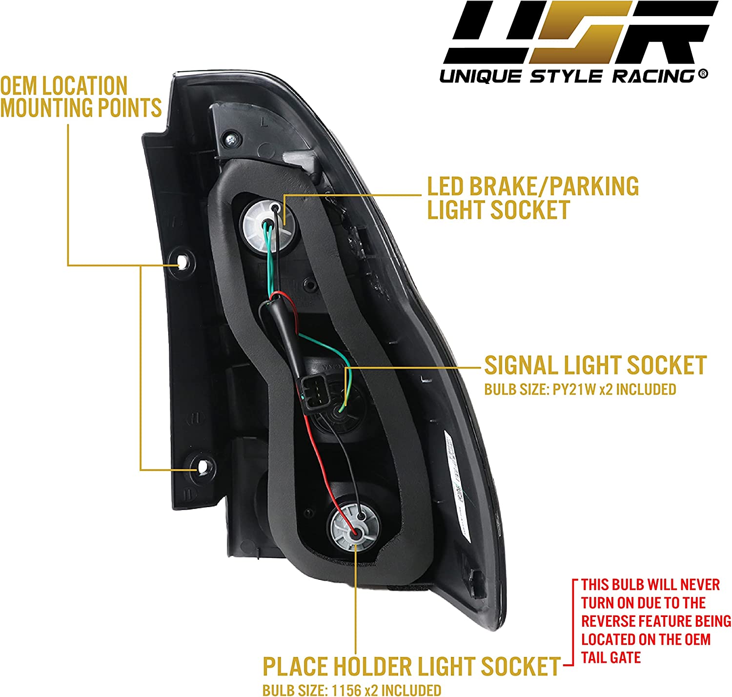 JDM Style SMOKE LENS / BLACK HOUSING LED Light Bar Rear Tail Light Set (Left + Right) Compatible with 2003-2009 LEXUS GX470