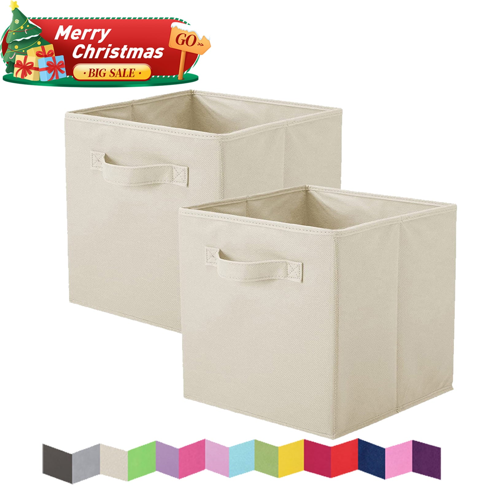 PinkSheep Foldable Fabric Storage Cube Bins, 11