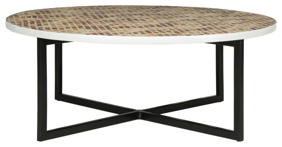 Lacy Coffee Table Cream Pattern   Transitional   Coffee Tables   by Peachtree Fine Furniture  Houzz