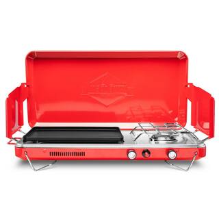 HIKE CREW 2-in-1 Camping Portable Propane Stove with Grill and Integrated Igniter HC1B1FWI