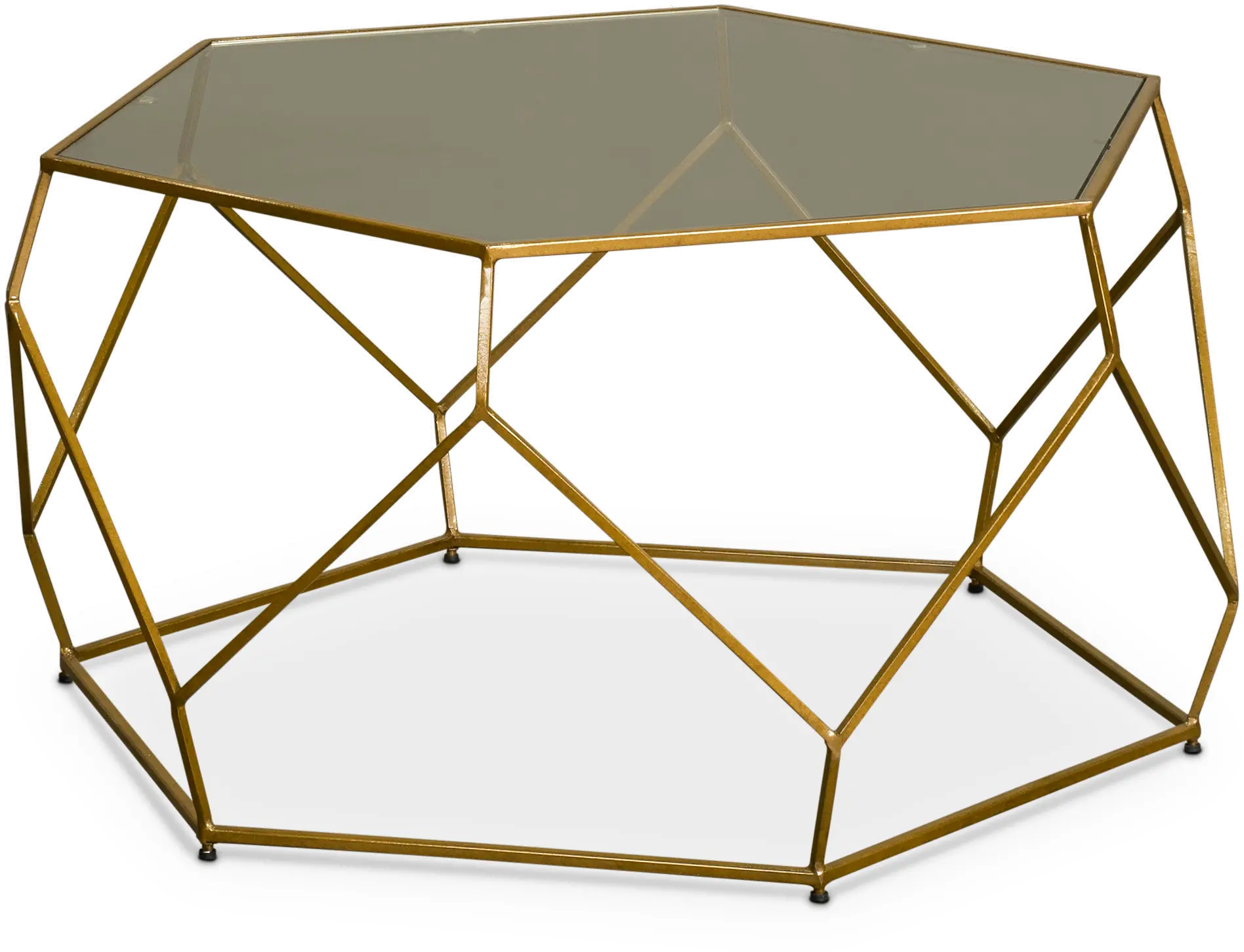 Roxy Gold Hexagonal Coffee Table