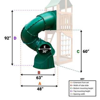 Swing-N-Slide Playsets 5 ft. Green Turbo Tube Slide NE 4692-T