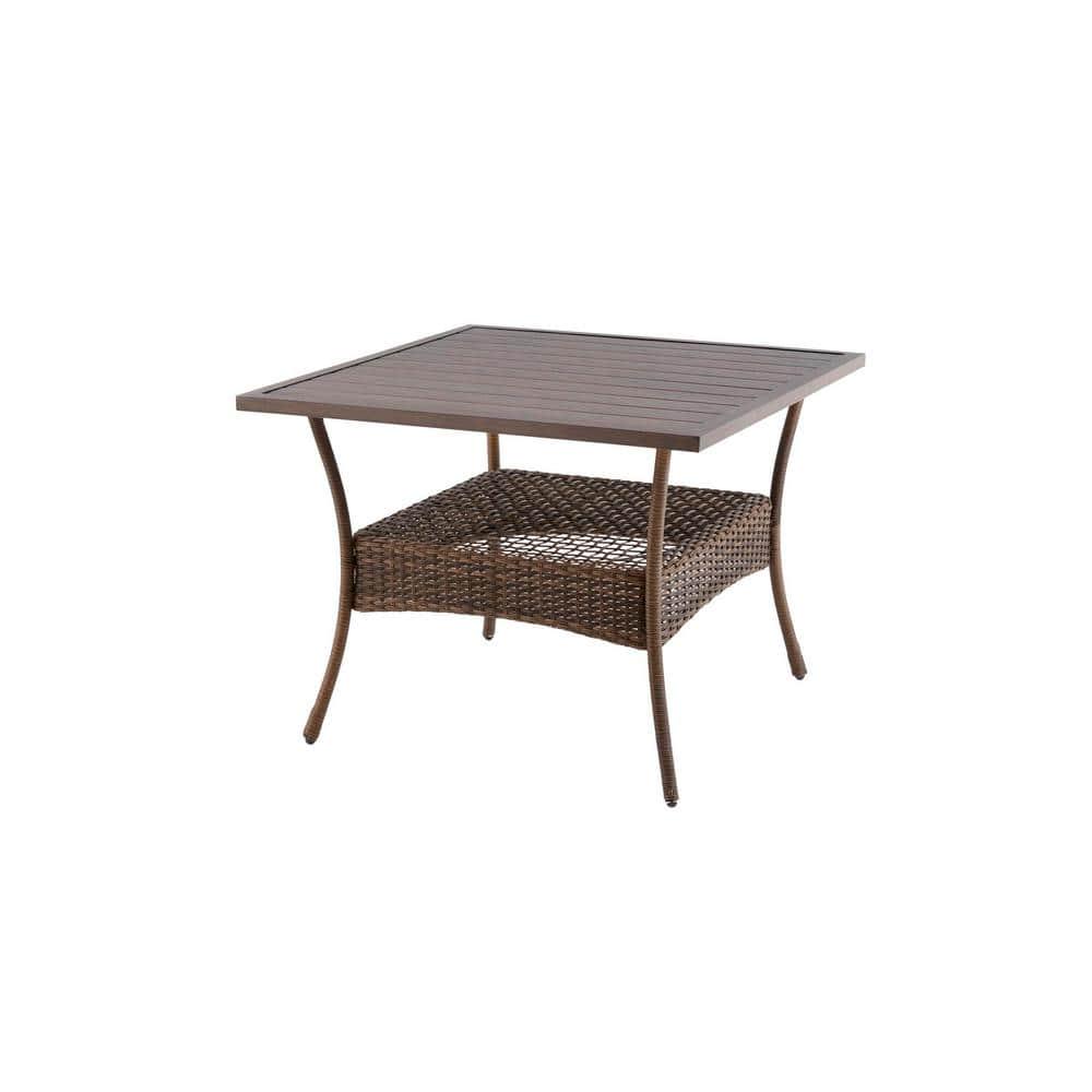 Hampton Bay Beacon Park Brown Steel Outdoor Patio High Coffee Dining Table