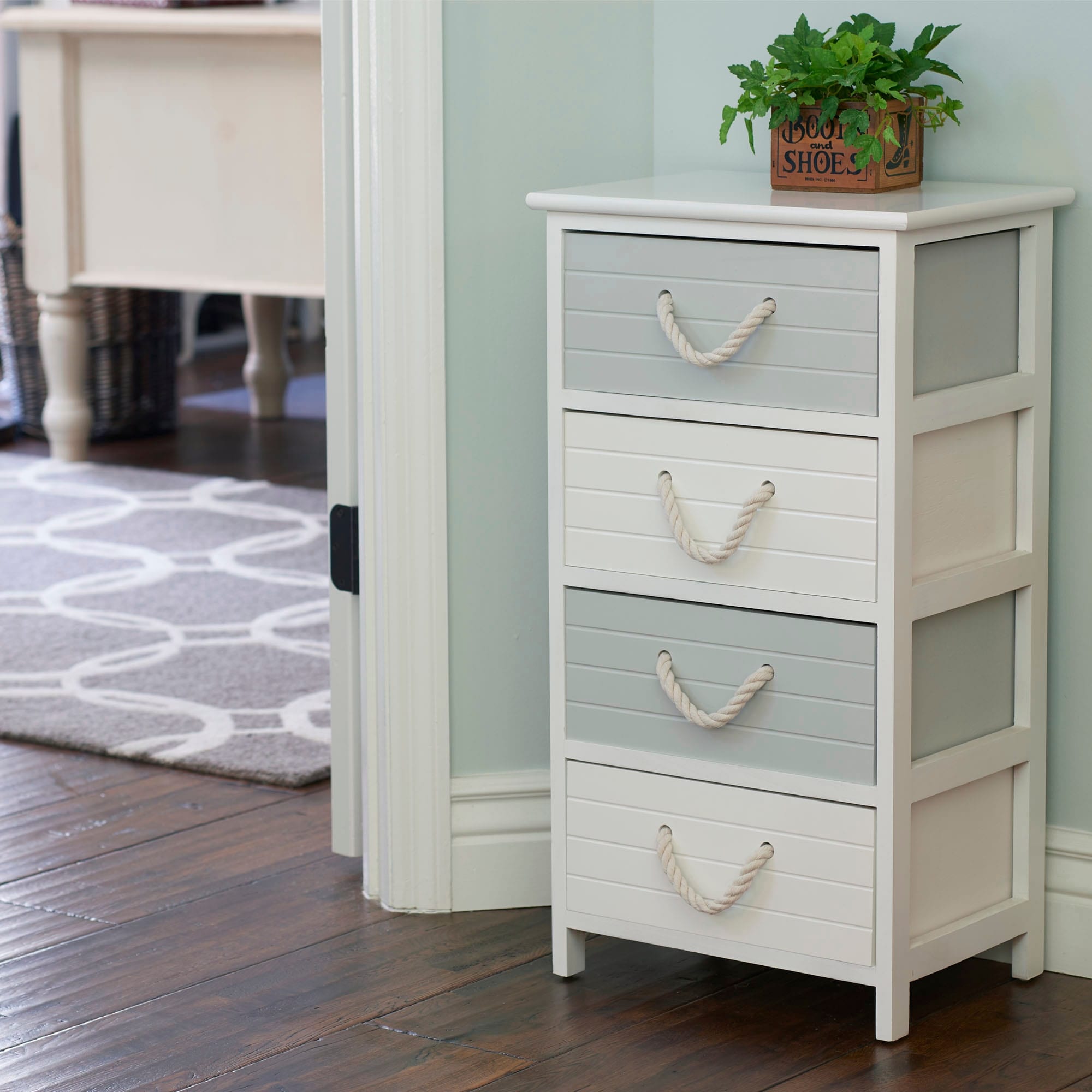 Seaside 4-Drawer Storage Side Table