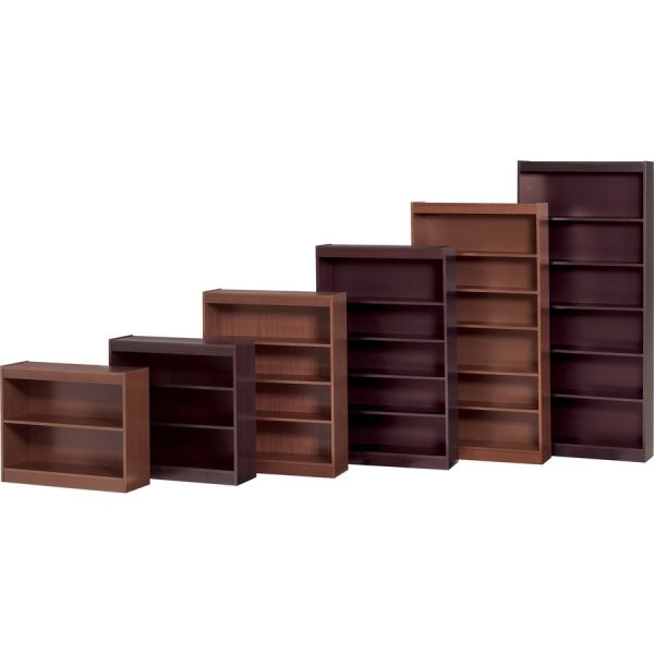 Lorell Panel End 5-Shelf Hardwood Veneer Bookcase