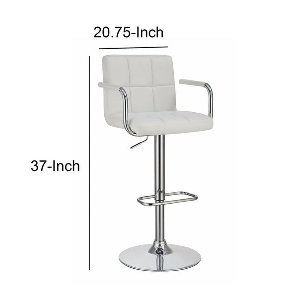 Swiveling Bar Stool， White - 37 H x 20.75 W x 19 L Inches