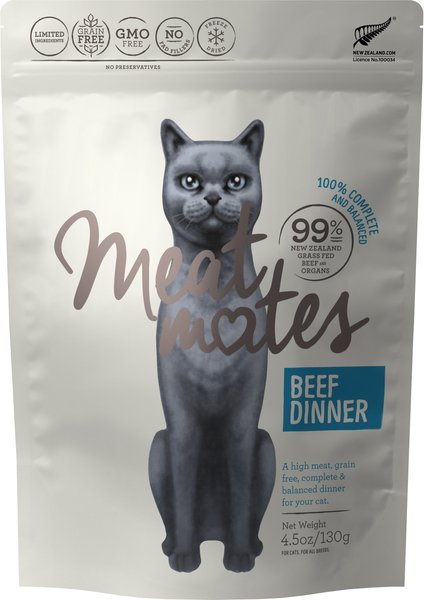 Meat Mates Beef Dinner Grain-Free Freeze-Dried Cat Food