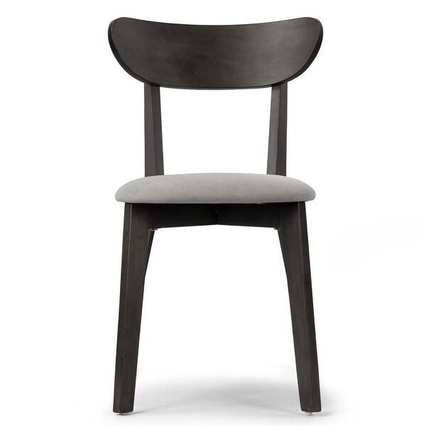 Set of 2 Aspen Black Rubberwood Dining Chair with Upholstered Seat