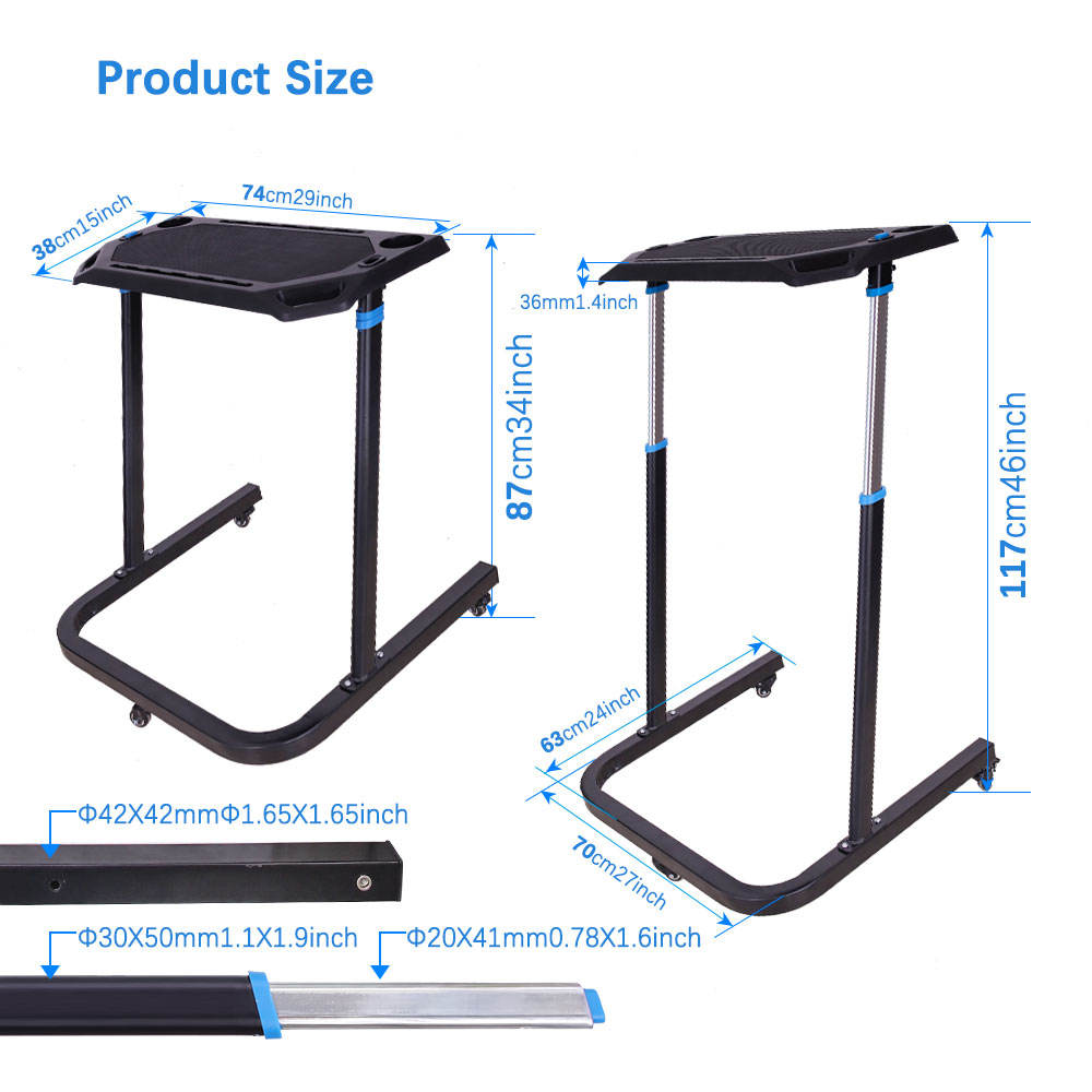 accesorios de Gym Indoor Bike Smart Trainer Adjustable Cycling Stand Table Bike Trainer Computer Deskwith Wheels