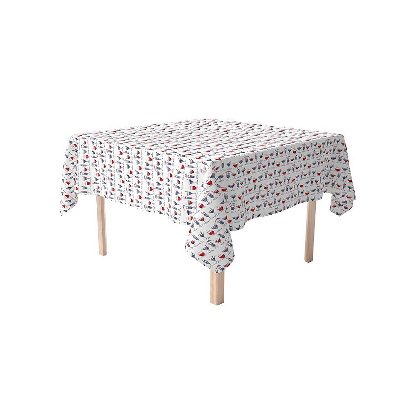 Square Tablecloth， 100% Polyester， 54x54， Cocktails in Hand