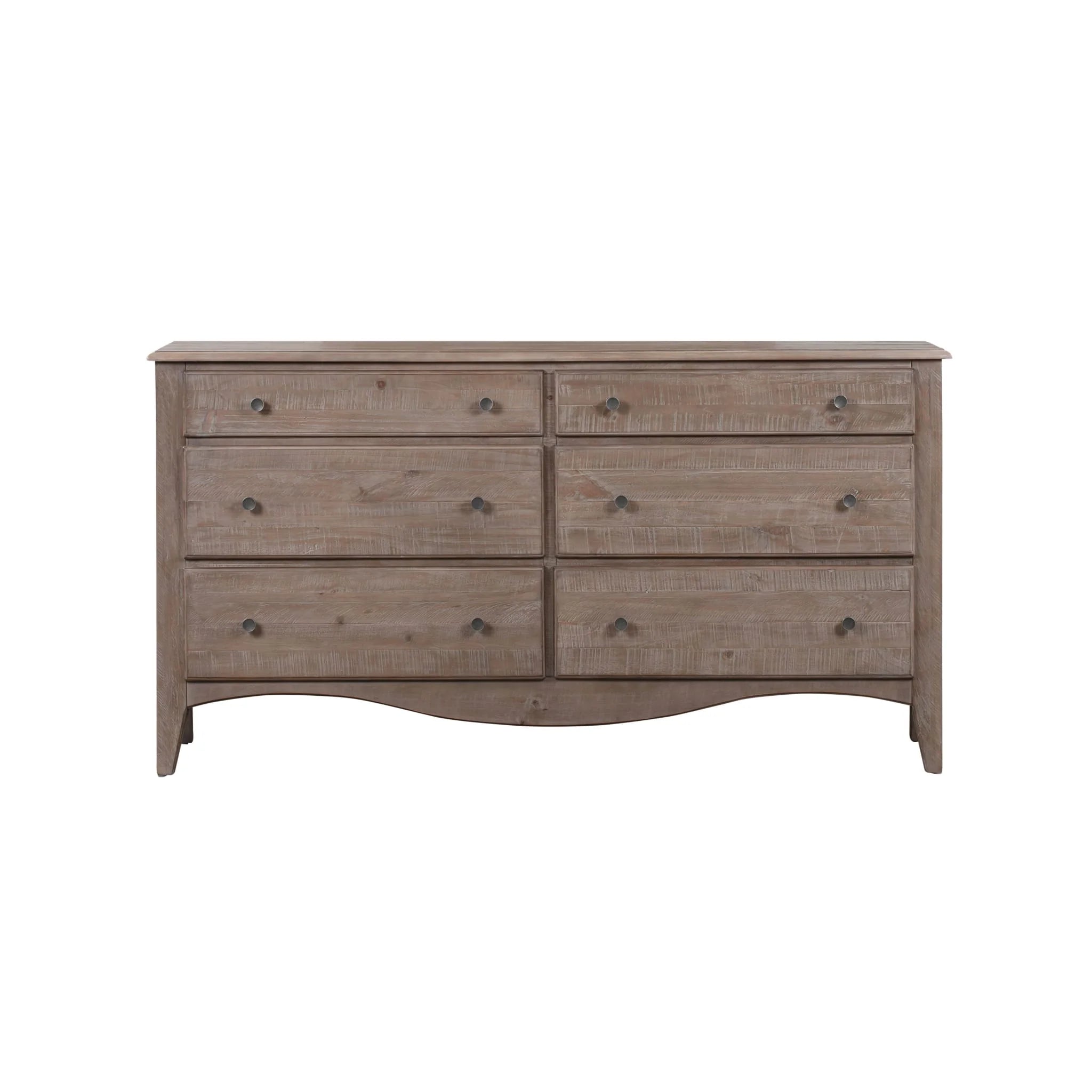 Cottage Taupe 6-Drawer 72 Dresser