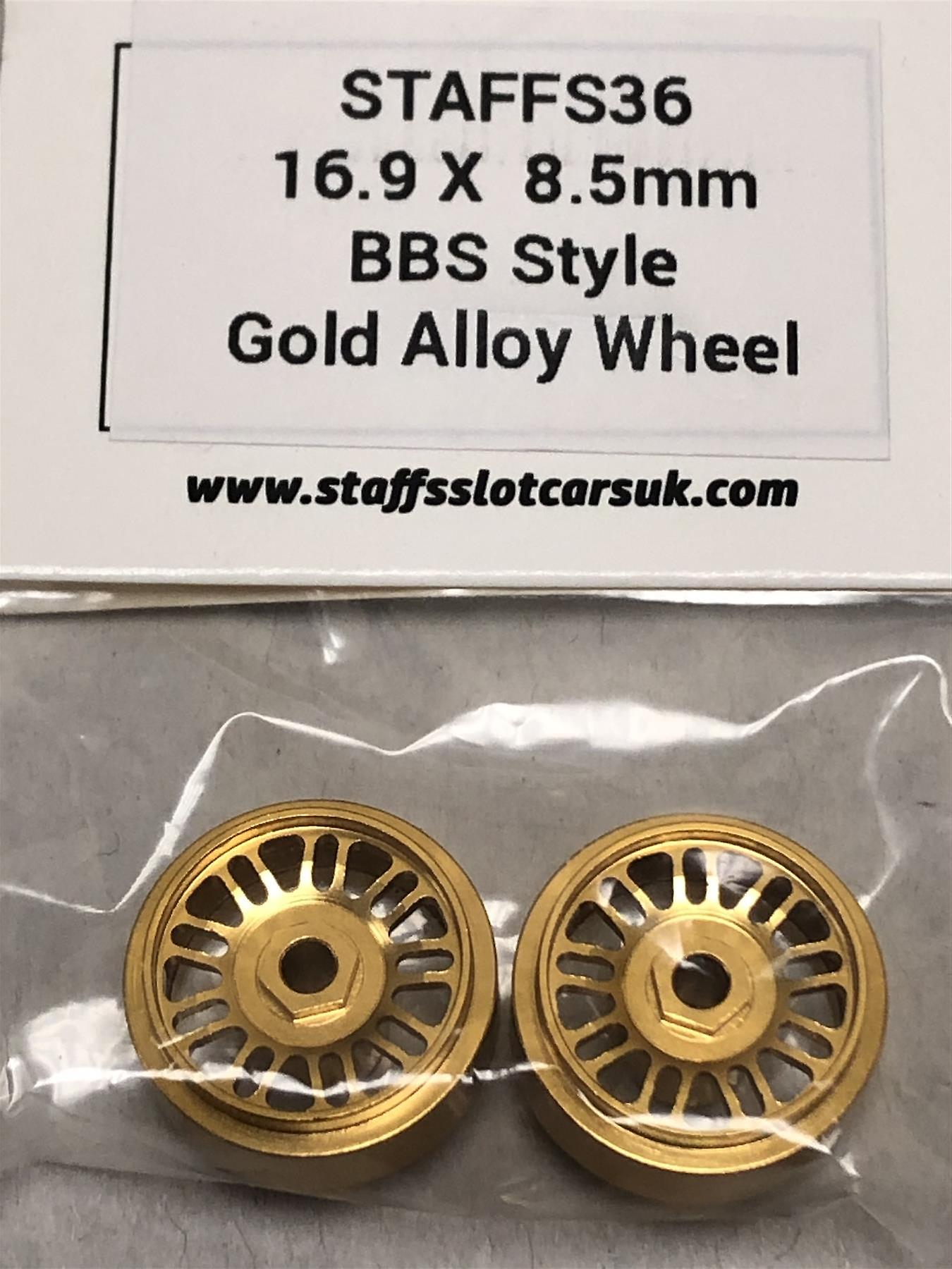 Staffs Aluminium BBS Style Wheels in Gold 16.9x8.5mm STAFFS36