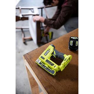 RYOBI ONE+ 18V Cordless Compression Drive 38 in. Crown Stapler Kit with 2.0 Ah Battery and Charger P317K1N