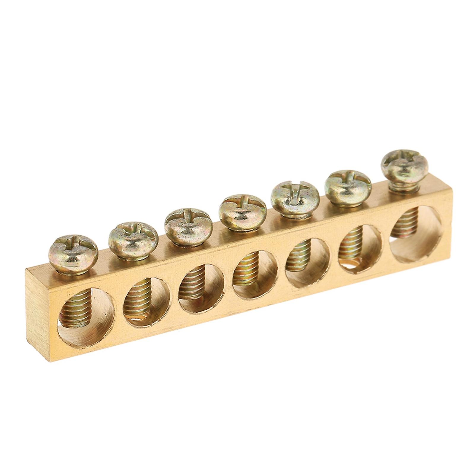 10pcs 7-hole Electrical Distribution Wire Screw Terminal Brass Ground Neutral Bar