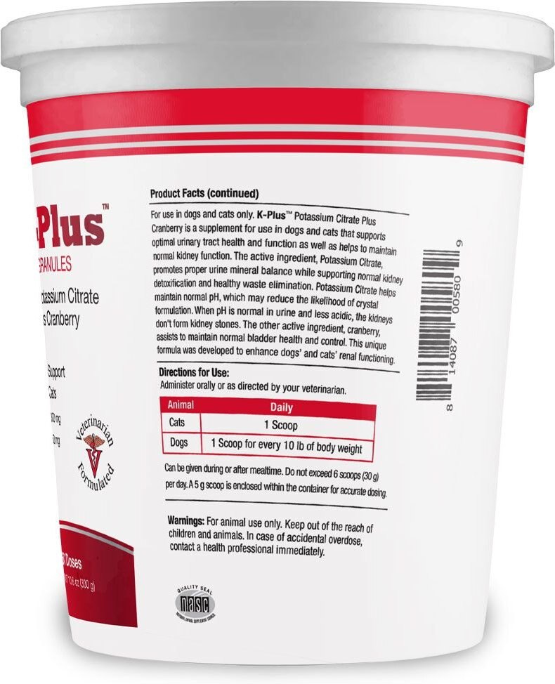 K-Plus Potassium Citrate Plus Cranberry Granules for Dogs and Cats