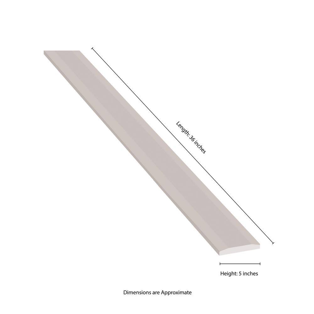 MSI White Double Threshold 5 in. x 36 in. Polished Marble Floor and Wall Tile (1 sq. ft.Each) THD2WH5X36DHL