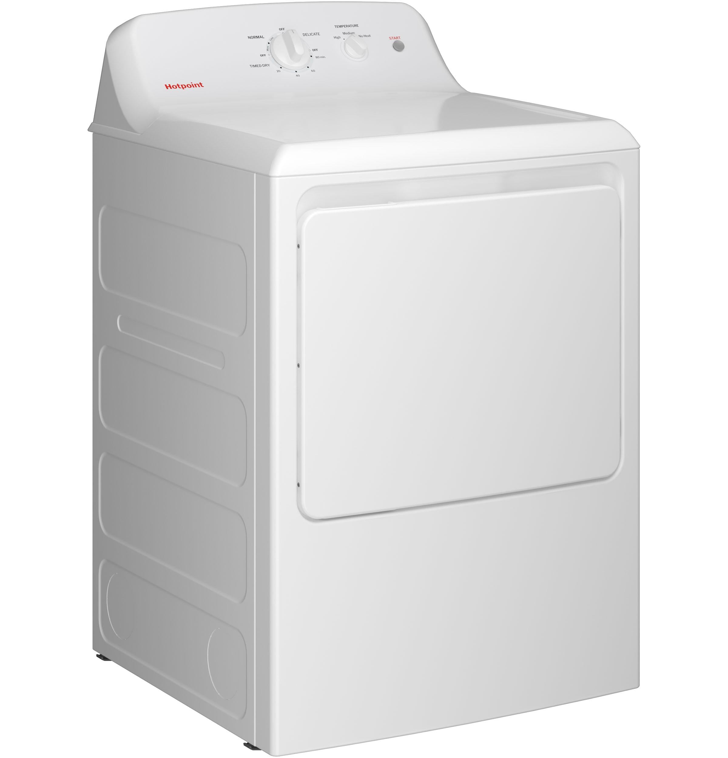 Hotpoint HTX26GASWWW Hotpoint® 6.2 Cu. Ft. Capacity Gas Dryer With Up To 120 Ft. Venting And Shallow Depth​