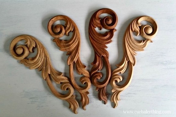 D. Lawless Hardware Pair Large Wood Carvings   12...