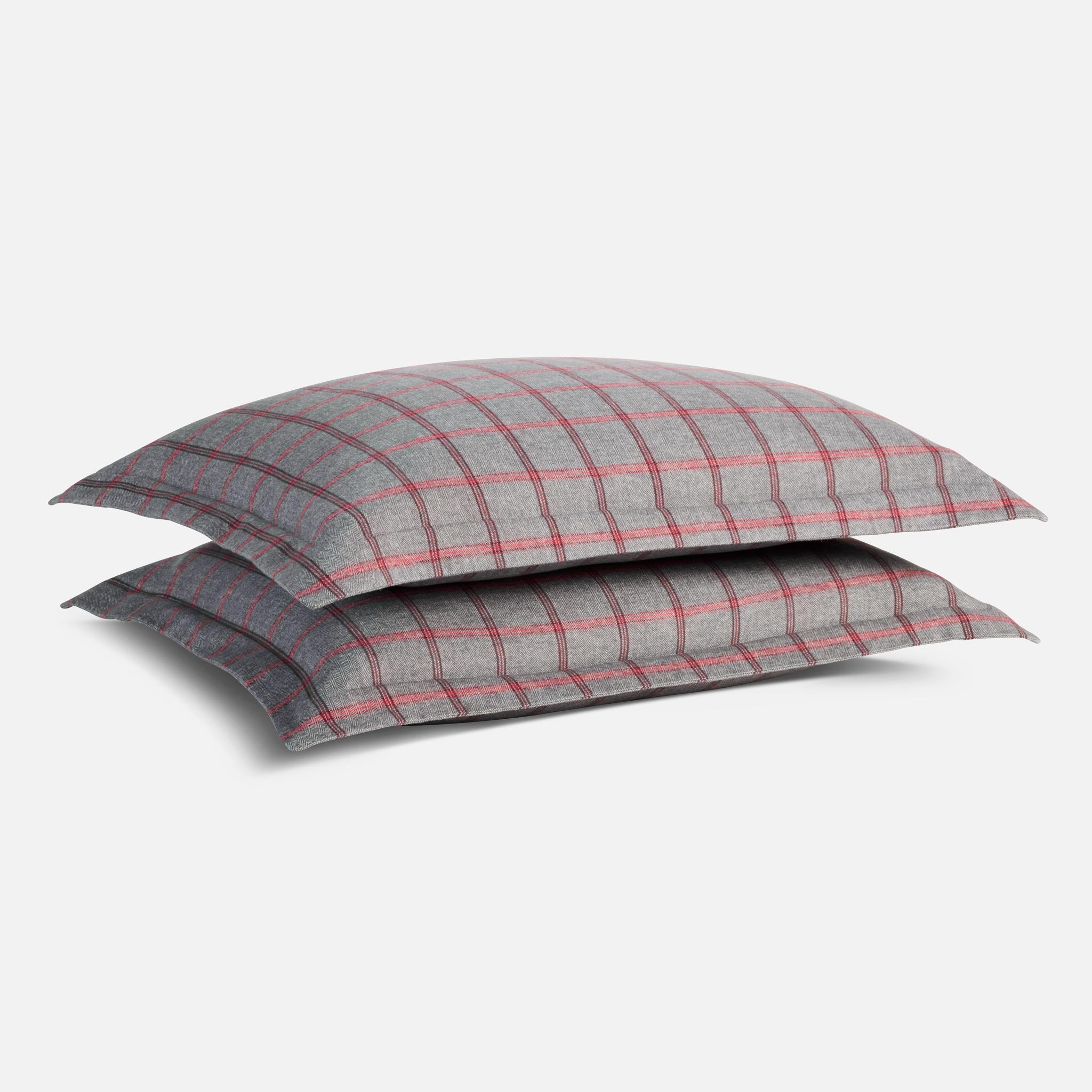 Herringbone Plaid Flannel Shams