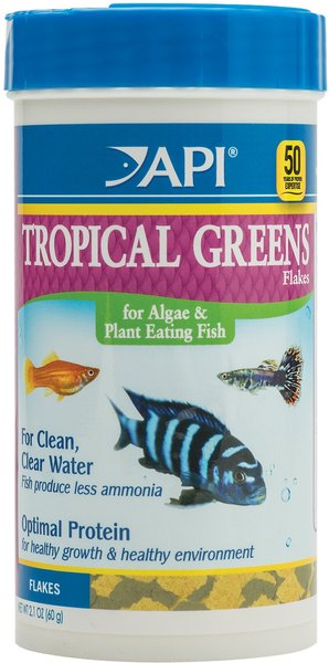 API Tropical Greens Flakes Algae and Plant Eating Fish Food