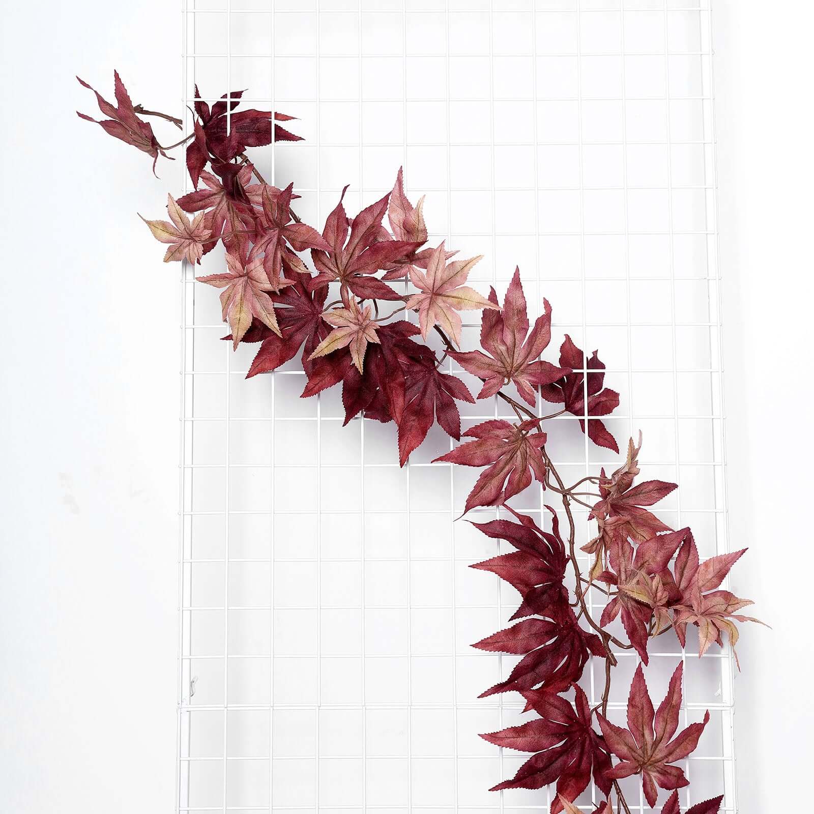 Burgundy Artificial Silk Maple Leaf Hanging Fall Garland Vine 6ft