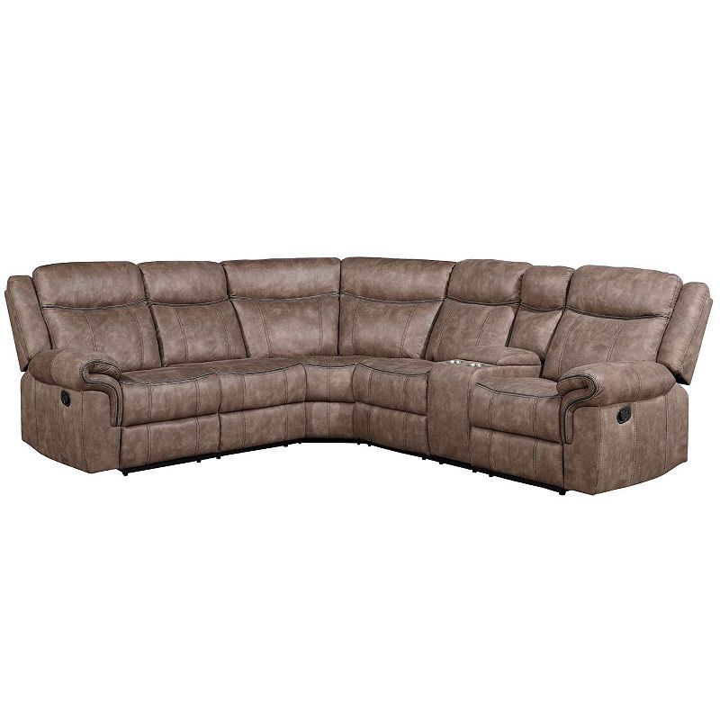 F.c Design Two Tone Velvet Sectional Sofa