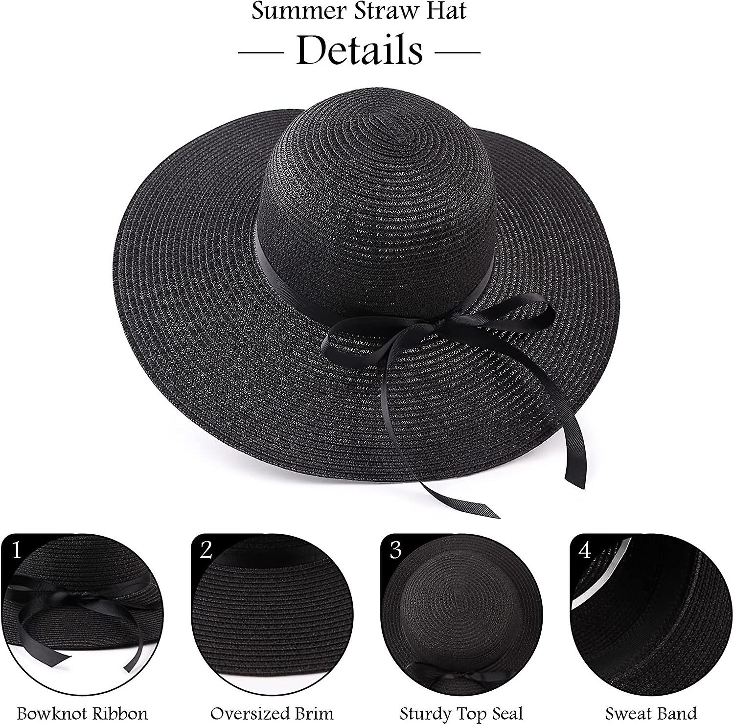 Summer Hats For Women Wide Brim Women Straw Beach Hat Little Girl Sun Cap Foldable Ladies Hats