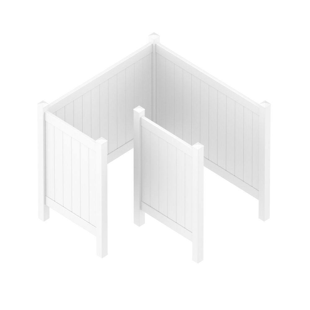 Barrette Outdoor Living 6.4 ft. x 6.4 ft. White Vinyl Fence Panel Outdoor Changing Room 73055224