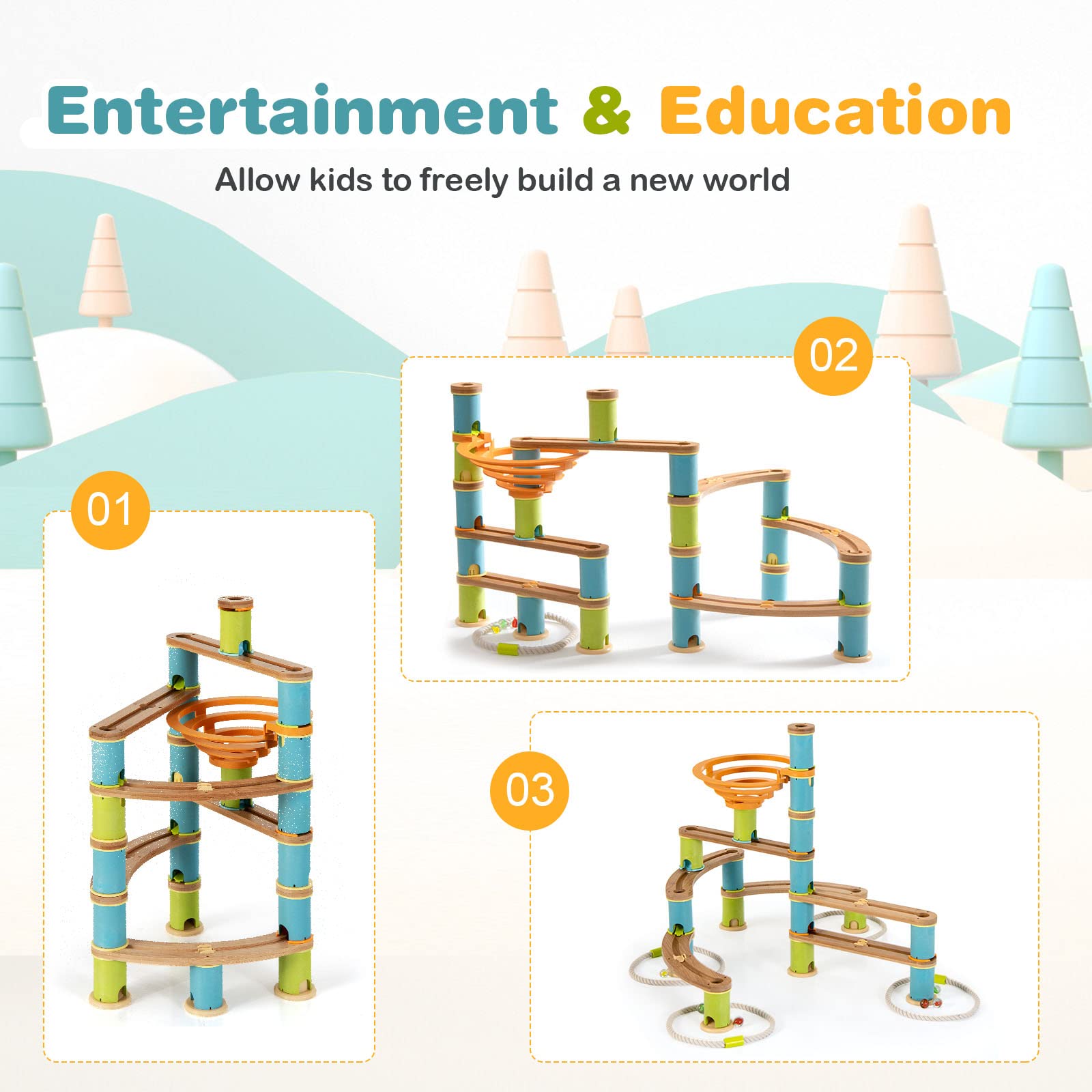 Costzon Kids Marble Run Building Toys