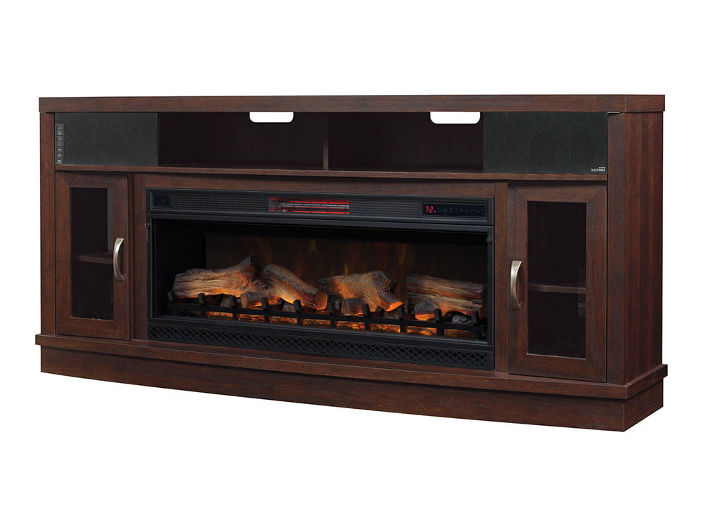 ClassicFlame Deerfield Cabinet Antique Brown Cherry & 42" Linear Firebox