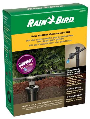 Rain Bird CNV182EMS CNV182EMT Drip Irrigation Sprinkler Conversion Kit， 1800 Series Pop-Up to 6 Emitters， Blacks